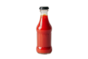 ai generado un botella de salsa de tomate en un transparente antecedentes png