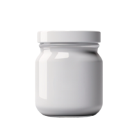 AI generated white jar with lid isolated on transparent background png