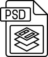 Psd file format Line Icon vector