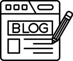 icono de línea de blog vector