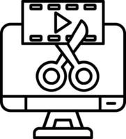 Video editor Line Icon vector