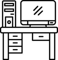 icono de línea de computadora vector