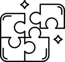 Puzzle Line Icon vector