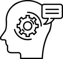 Thinking Line Icon vector