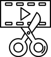 icono de línea de editor de video vector