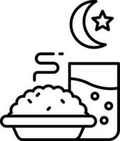 icono de línea iftar vector