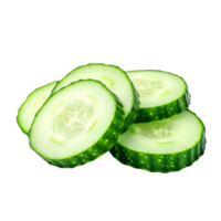 AI generated sliced cucumber on transparent background png