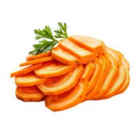 AI generated carrot slices on a transparent background png