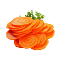 AI generated carrot slices on a transparent background png