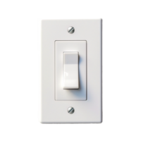 AI generated a white light switch on a transparent background png