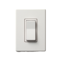 AI generated a white light switch on a transparent background png