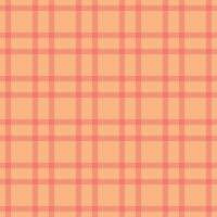 Lady vector seamless check, platform pattern textile background. Girl plaid fabric tartan texture in orange and red colors.