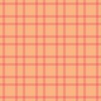 Lady vector seamless check, platform pattern textile background. Girl plaid fabric tartan texture in orange and red colors.