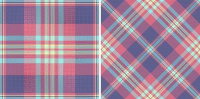 Background texture tartan of fabric pattern seamless with a check textile vector plaid. Set in rainbow colors for clothing style trends.