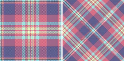 Background texture tartan of fabric pattern seamless with a check textile vector plaid. Set in rainbow colors for clothing style trends.