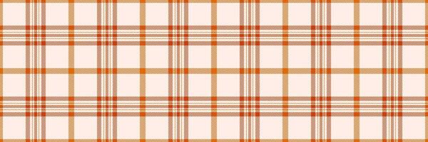 Ornament background check fabric, outfit texture pattern tartan. Sofa vector plaid seamless textile in orange and linen colors.