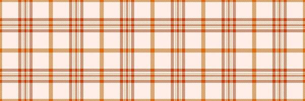 Ornament background check fabric, outfit texture pattern tartan. Sofa vector plaid seamless textile in orange and linen colors.