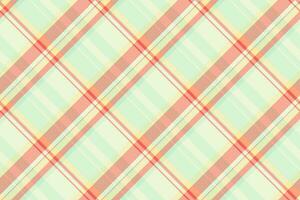 Diagonal vector plaid textile, shirt check seamless fabric. Editable tartan pattern background texture in light and red colors.