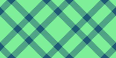 Classic fabric check background, skirt texture vector seamless. Deep plaid pattern textile tartan in green and cyan colors.