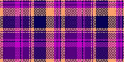 Row pattern background plaid, printing seamless check vector. Inspiration textile fabric texture tartan in purple and orange colors. vector