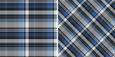 Seamless fabric plaid of vector textile pattern with a tartan texture background check. Set in stylish colors of wide grid paper.