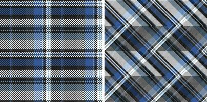 Seamless fabric plaid of vector textile pattern with a tartan texture background check. Set in stylish colors of wide grid paper.