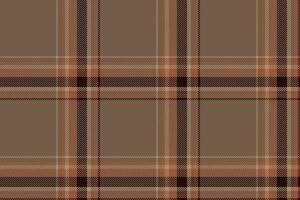 Plaid background, check seamless pattern in beige. Vector fabric texture for textile print, wrapping paper, gift card or wallpaper.