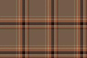 Plaid background, check seamless pattern in beige. Vector fabric texture for textile print, wrapping paper, gift card or wallpaper.