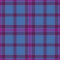 Plaid seamless pattern in blue. Check fabric texture. Vector textile print.