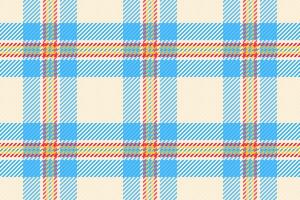 Material vector textile texture, romance plaid fabric seamless. Teenager pattern tartan background check in cyan and old lace colors.