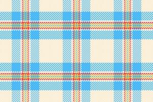 Material vector textile texture, romance plaid fabric seamless. Teenager pattern tartan background check in cyan and old lace colors.