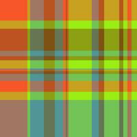 Short check texture pattern, strip plaid textile seamless. Gentle vector background fabric tartan in orange and green colors.