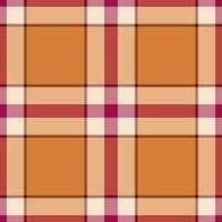 Shabby seamless fabric plaid, hispanic pattern check tartan. Throw textile texture vector background in orange and red colors.