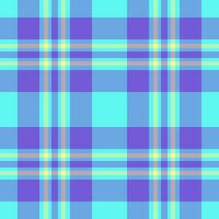 Aesthetic background plaid pattern, smooth check textile fabric. French seamless tartan texture vector in blue and teal colors.