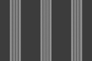 Greeting card fabric lines stripe, internet background vertical vector. Uniform textile texture seamless pattern in grey and white colors. vector