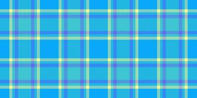 Aesthetic fabric plaid background, carpet tartan check pattern. Woman vector textile texture seamless in bright and cyan colors.