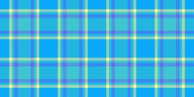 Aesthetic fabric plaid background, carpet tartan check pattern. Woman vector textile texture seamless in bright and cyan colors.