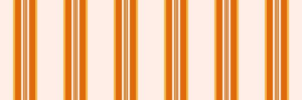 Plain seamless texture textile, attire stripe background vertical. Postcard pattern lines vector fabric in linen and orange colors.