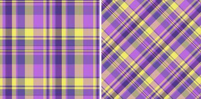 Fabric background plaid of seamless texture check with a pattern vector tartan textile.