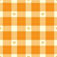Gingham pattern with hearts. Seamless tartan vichy check plaid for gift card, wrapping paper, invitation on Valentines Day print vector