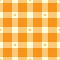 Gingham pattern with hearts. Seamless tartan vichy check plaid for gift card, wrapping paper, invitation on Valentines Day print vector