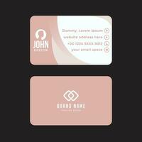 Simple Gorgeous Modern Corporate Minimalistic Visiting or Business Card Design Template vector