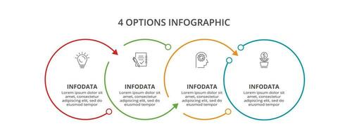 Line concept for infographic with 4 steps, options, parts or processes. Business data visualization. vector