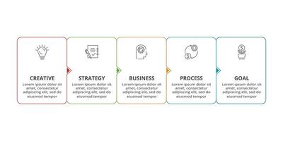 Line concept for infographic with 5 steps, options, parts or processes. Business data visualization. vector