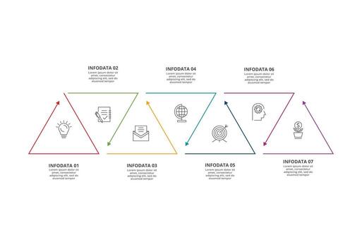 Line concept for infographic with 6 steps, options, parts or processes. Business data visualization. vector