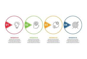 Line concept for infographic with 4 steps, options, parts or processes. Business data visualization. vector