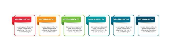 Creative concept for infographic with 6 steps, options, parts or processes. Business data visualization. vector