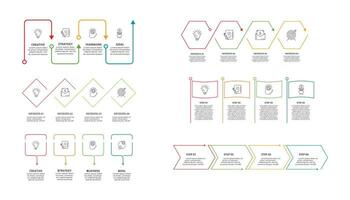 Line concept for infographic with 4 steps, options, parts or processes. Business data visualization. vector