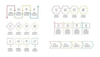 Line concept for infographic with 4 steps, options, parts or processes. Business data visualization. vector