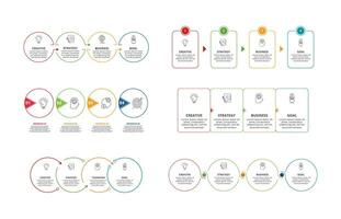 Line concept for infographic with 4 steps, options, parts or processes. Business data visualization. vector